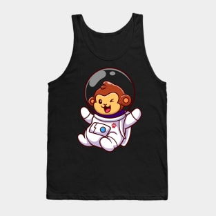 Cute Monkey Astronaut Floating Cartoon Tank Top